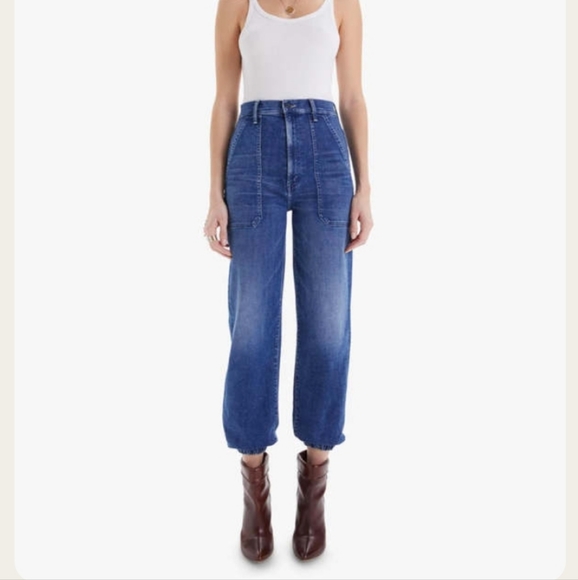 Mother Wrapper Patch Springy Ankle Jeans, Size 26 - Picture 2 of 13